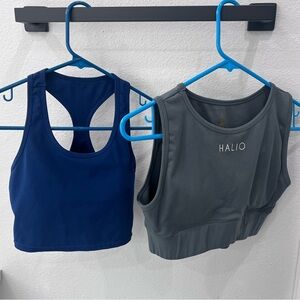Women’s Navy and Charcoal Longline Sports Bras - Set of 2